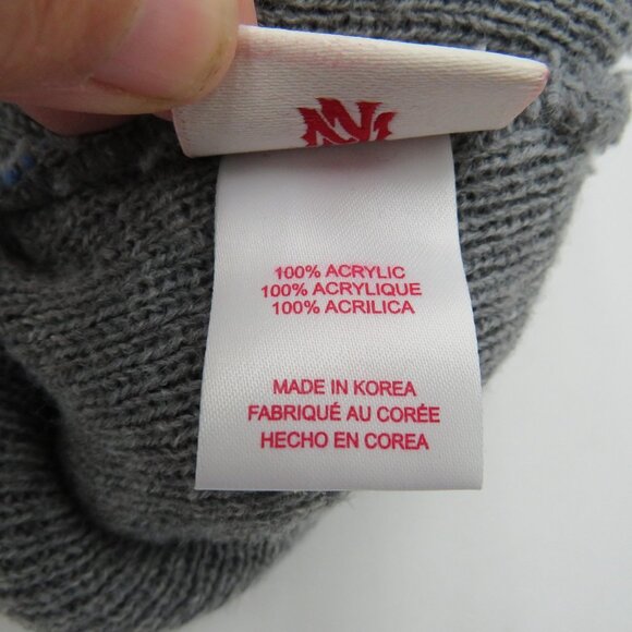 Oklahoma City Thunder Hat Cap Snap Back Blue Gray NBA Basketball Pom Beanie Mens - Picture 6 of 7